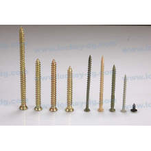 Flat Head Six Lobe Concrete Screw Yellow Zinc